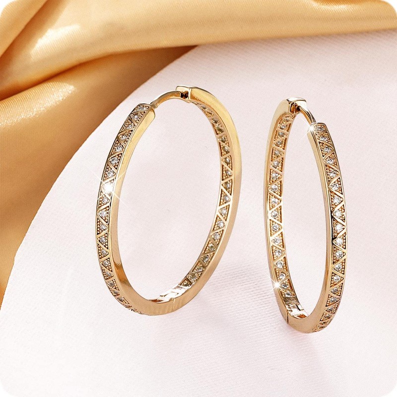 Richapex Pendientes de Plata y Oro Pendientes de aro de