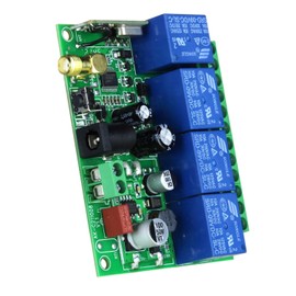 fushionsea DC 12V 24V 36V 4CH Remote Control Switch 433Mhz 10A Wireless Remote Control Switch for Garage Door, Motor, Industrial Control, Household Control etc. 1 Transmitter 1 Receiver