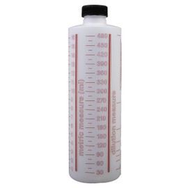 Consolidated Plastics Cylinder Measure Bottle with Cap, HDPE, Natural, 16oz., 12 Piece