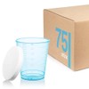 Tuuters 75 Medikamentenbecher, 30ml – bruchsicher, Schnapsbecher, Medizinbecher (Blau +