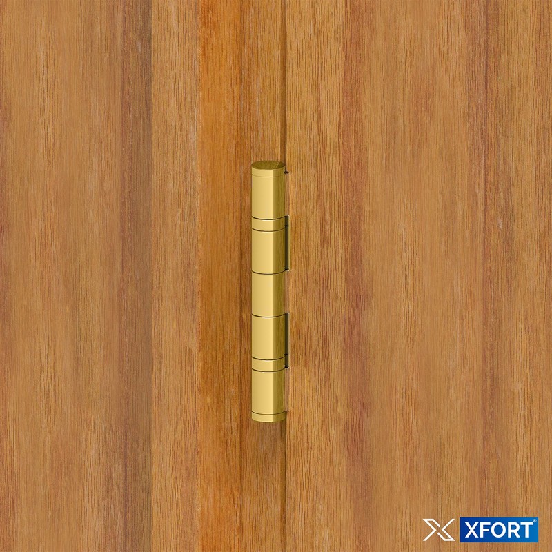 XFORT 3 Inch (75mm) Polished Brass Ball Bearing Hinges, Steel