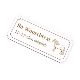 Engraved with Shetland Pony Motif and Desired Text Door Sign 19 x 8 cm