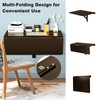 COSTWAY Wall Mounted Folding Table, 31.5" x 23.5" Drop-Leaf Floating