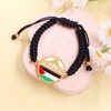 JunyiDIY Gold Al-Aqsa Mosque Palestinian Flag Faith Bracelet, Black Woven