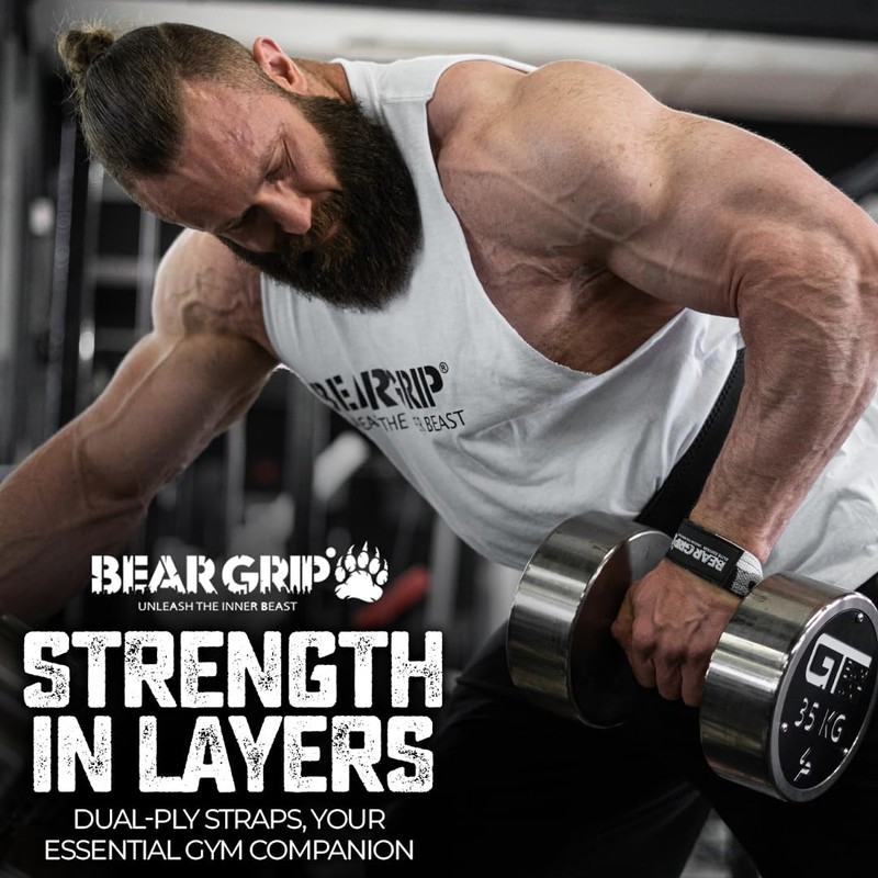 BEAR GRIP - Premium Dual Ply Lifting Straps, Elite Edition