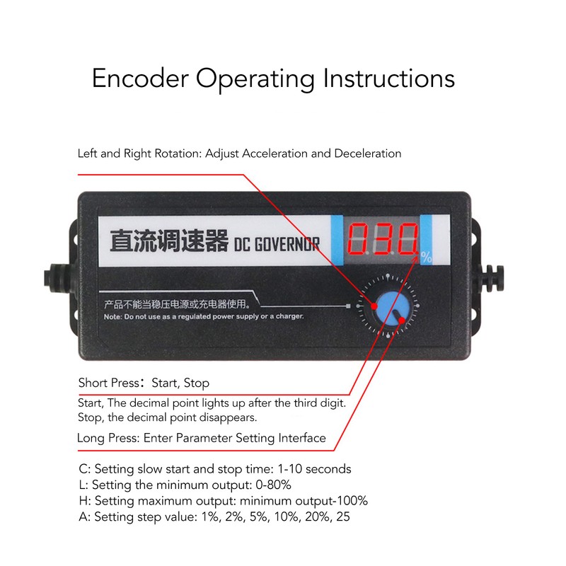 DC12V3A Motor Speed Controller Digital Stepless Speed Regulator with Delayed