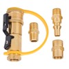 RV Propane Quick Connecting Adapter 1/4 Inch Shutoff Valve and
