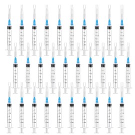 100 PCS 3ml Syringes Injection, Syringe 3ml Measuring Supplies for Refilling and Measuring Liquids Scientific Laboratory Plant Watering and Pet Feeding Laboratory Blue