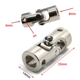 SENRISE Universal Joint 1 Piece 2-10mm U Joint Steering Shaft Gimbal Connector for Boat Car Spare Parts Accessories DIY (6x8mm)