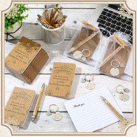 Tenare 16 Sets Thank You Gifts Inspirational Notebooks Motivational Ballpoint Pens Keychains Bulk with Tags and Organza Bags Leaving Present Employee Appreciation Teacher Gifts for Staff Team Office