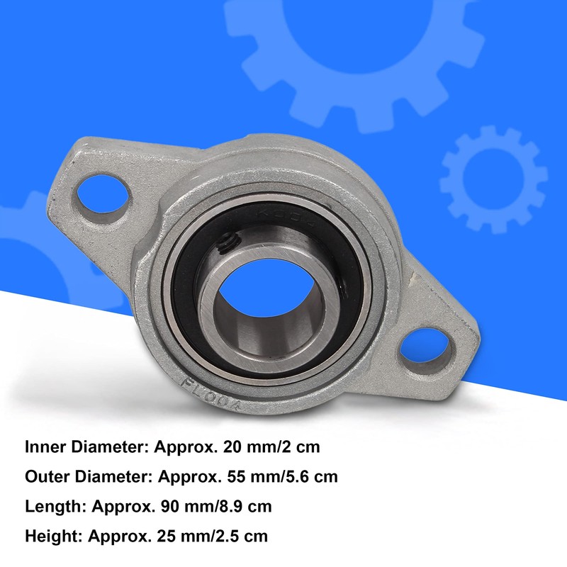 CNBTR 20mm Inner Dia Sliver Zinc Alloy Miniature Flange Block