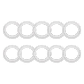 uxcell 10Pcs Silicone Sanitary Gasket 1-1/2" Tri-Clover O-Ring Sealing Gasket Ring Washer Fits OD 49.5mm Sanitary Pipe Weld Ferrule, White