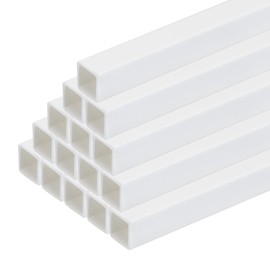 sourcing map 25pcs Plastic Model Tube ABS Square Tube 10x10x250mm White Easy Processing for Architectural Model Making DIY