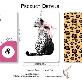 JWVK Trendy Leopard Print Lavender Car Air Freshener, Coquette Bow Cheetah Cherry Lucky 8 Ball Hanging Air Freshener 4 Pcs for Cars Closet Drawer Books, Girly Car Accessories Mirror Decor for Women