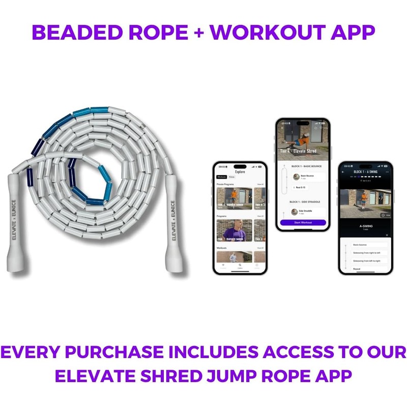 Elevate Rope Professional Beaded Skipping Rope - 3 m Adjustable,