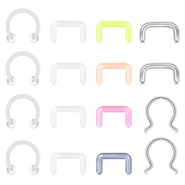 MODRSA Septum Ring - Clear Septum Retainer for Work & Surgery, Acrylic & Silicone