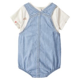 little planet by carter's Baby 2-piece Organic Cotton Overall Set, Chambray, 12M