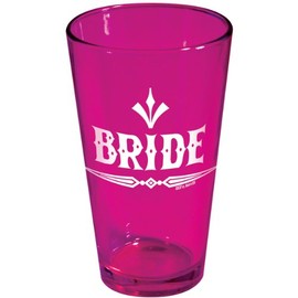 Bride White Pint Glass Wedding Glass