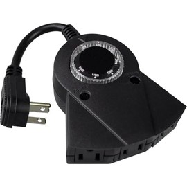 HLO Lighting 3-Outlet Outdoor Light Timer for Christmas Lights – Mechanical Timer with Photo Sensor, 2-8 Hour Settings, Dusk to Dawn, UL Listed