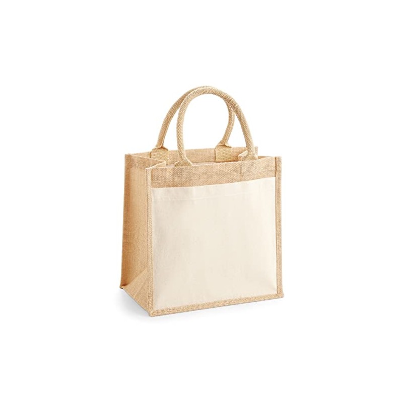 Westford Mill W426 Cotton Pocket Jute Midi Tote Bag