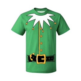 Santa's Helper Elf Christmas Costume Jumbo Print Men's T-Shirt, XL, Green
