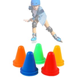 HAUUFENN Mini Color Cones, Set of 10, 3.1 inches (8 cm), Soccer Cone, Mini Cone, Marker Cone, Triangular Cone, Soccer, Marker, Training, Practice, Physical Training, Set of 5 Colors, Lightweight