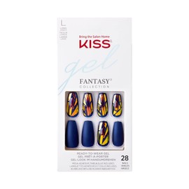 KISS Glam Fantasy Collection Catch My Vibe Special FX Gel Nails - Includes 28 False Nails, Nail Glue, Nail File and Manicure Stick