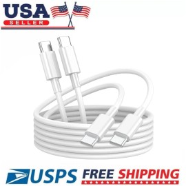 Universal 2 Pack 6FT USB C to USB C Cable 60W PD Fast Charging Cord Type-C Charger White