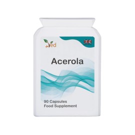 VED Bio-Acerola-Kirsche, sprühgetrocknetes Acerola-Kirschsaftpulver 850 mg, 90 Kapseln (Vorrat für 45 Tage)