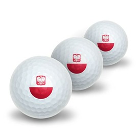 Graphics and More Poland Polish Flag Novelty Golf Balls 3 Pack