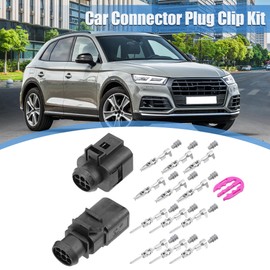 uxcell 1 Set No.1J0973713/3B0973813 Female and Male 6-Pin Repair Connector Adapter Plug Clip Kit Replacement for VW Golf Jetta Passat