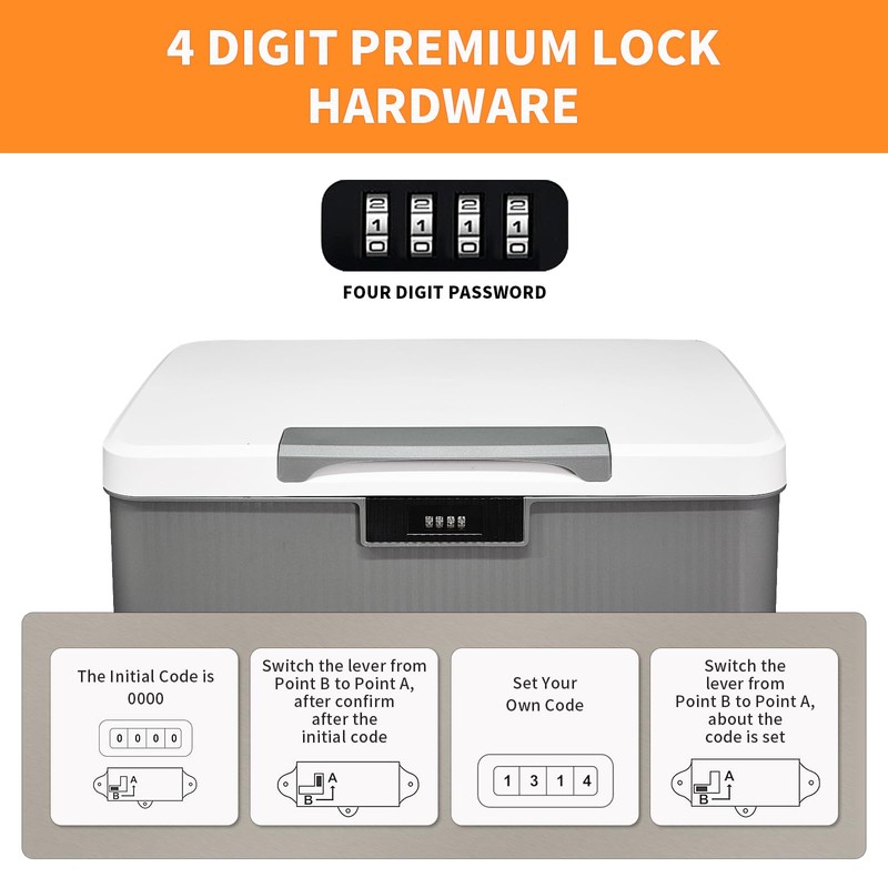 RUIAN Lockable Storage Container Bin, 10 Gallon & 4.2 Gallon