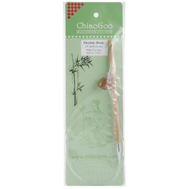 CHIAOGOO 24-Inch Flexible Tunisian Hooks, J10/6mm