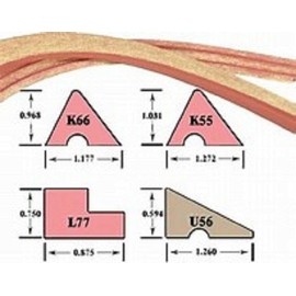 K66 Cushion Rail Rubber 38" Set of 6 for 7 ft Table by Cue Clean