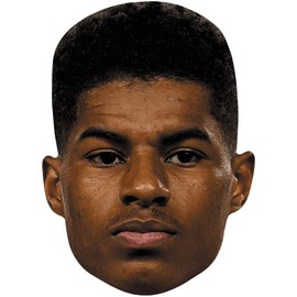 Marcus Rashford (Stubble) Celebrity Mask, Flat Card Face, Fancy Dress Mask