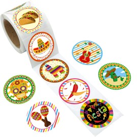 Fiesta Party Stickers Cinco De Mayo Festival Mexican Decorations 200Pcs Per Roll