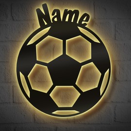 Football Gifts for Boys Men Girls LED Lamp Night Light with Personalisation 5 6 7 8 9 10 11 12 Years