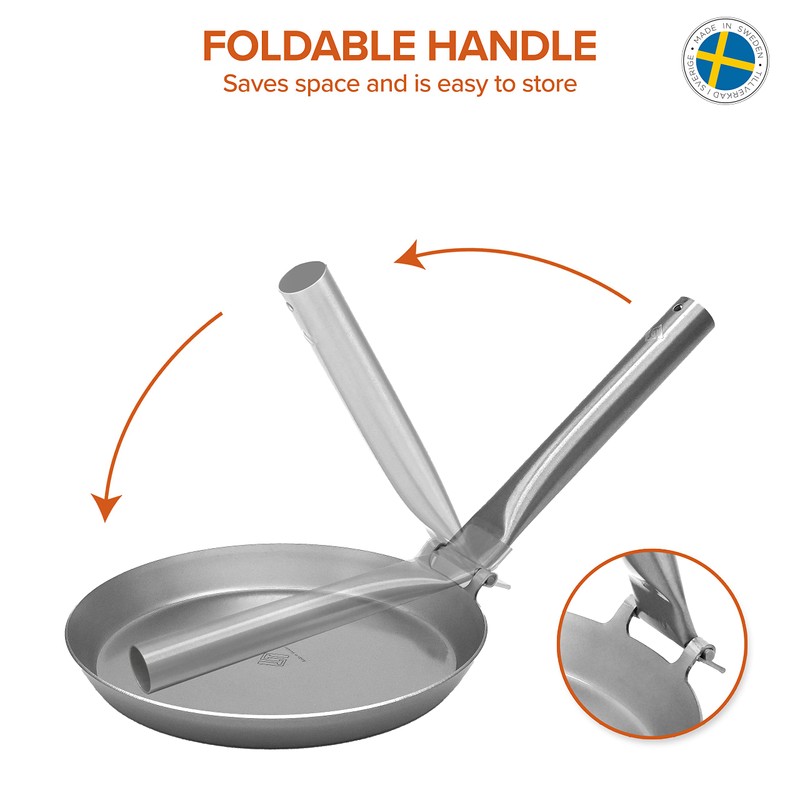 Stabilotherm Hunter Pan with Folding Handle, Open, for Camping