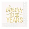 Metallic Gold Foil-Stamped 50th Anniversary Luncheon Napkins (16cm) Pack of