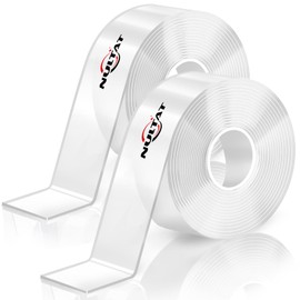 Strong Double Sided Tape Heavy Duty Double Sided Tape for Walls, Clear & Tough Double Sided Mounting Nano Tape, Removable Adhesive Wall Tape for Hanging Picture, Poster, Carpet (20FT)