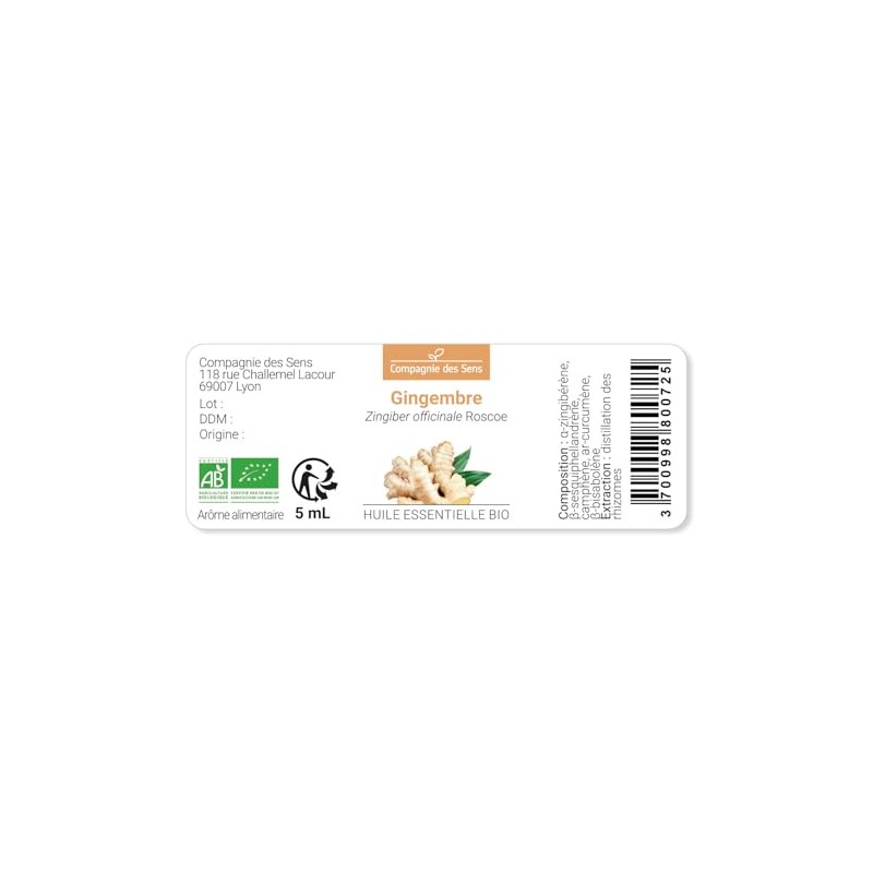 ZENZERO (Zingiber officinale) BIO - 10mL - Olio Essenziale di