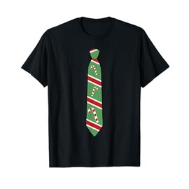 Funny Christmas Candy Cane Tie Holiday T-Shirt T-Shirt