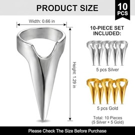 10 Pack Hair Parting Rings, Metal Finger Hair Sectioning Tools, Stainless Steel Hairline Separator Rings for Braiding Weaving Curling Extensions Cospl