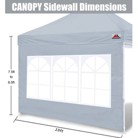 SCOCANOPY Church Window Sidewall for 10x10 Canopy Frame, 3 Pack Sunwalls Only,Gray
