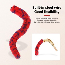 Red Saxophones Bend Neck Cleaning Brush Soft Clarinet Cleaner Microfiber Care Tool Woodwinds Neck Saver Clean Brushes for Tenor Bass Saxophones Saxophone Cleaning and Care