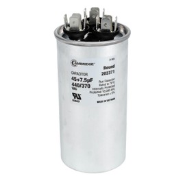 45+7.5uF 45/7.5 MFD ±5% 370/440VAC Dual Run Round AC Capacitor for A/C Motor Run, Fan Start, Condenser Run Capacitors, Heat Pump Air Conditioner Capacitor