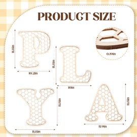 Play Sign - 12 In Wooden Rattan Letters Playroom Sign, Playroom Wall Decor for Toddler Girls Boys, Play Room Wall Decor for Kids Playroom Nursery Room Decorations