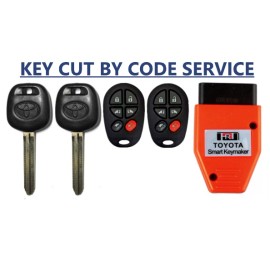 Toyota CUT BY CODE + 2 Toyota Sienna Chip Key 44D Dot + 6Button Fob + Programming Tool