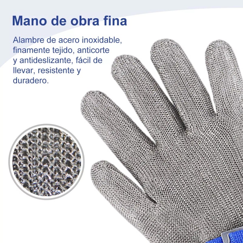 Cuero Guantes De Carnicero De Acero Inoxidable, Nivel 5 Anticortes