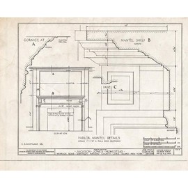 Historic Pictoric : Blueprint HABS NY,30-Want,1- (Sheet 8 of 14) - Jackson Jones Homestead, Merrick Road, Wantagh, Nassau County, NY 30in x 24in